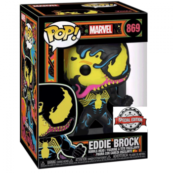 FUNKO POP! - MARVEL - Blacklight Eddie Brock Venom #869 mit Tee Größe L
